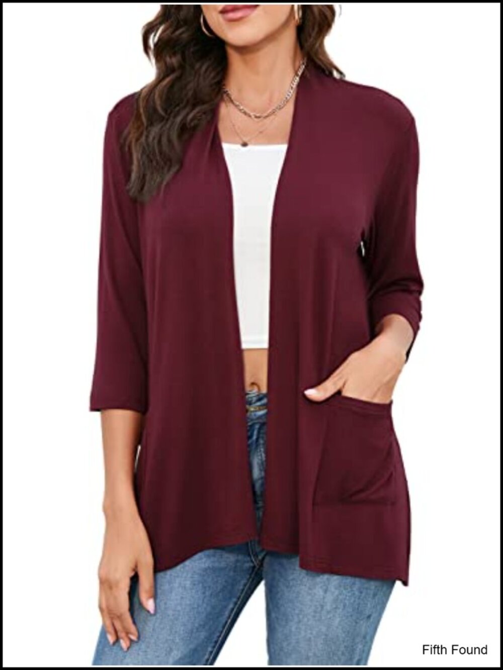 Womens Lightweight Cardigan Open Front 3/4 Sleeve Duster with Pockets